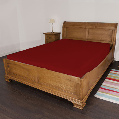 21% OFF on Scala Cotton Solid King Fitted Bedsheet