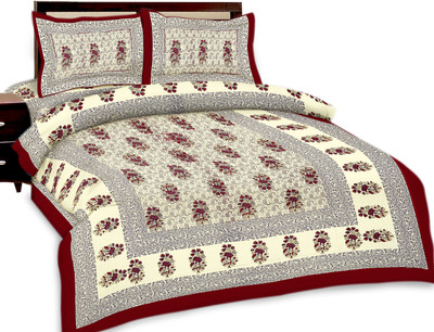 53% OFF on RajLaxmi Cotton Checkered Double Bedsheet