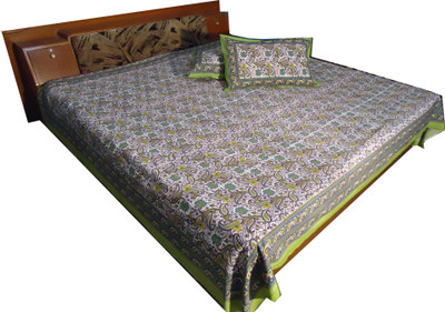 7% OFF on Jaipur Art and Craft Cotton Printed Double Bedsheet