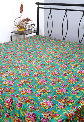 57% OFF on Rajrang Cotton Floral Double Bedsheet 1 Bedsheet, Green