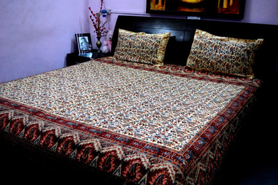 44% OFF on Rajasthani Decor Cotton Floral King Bedsheet