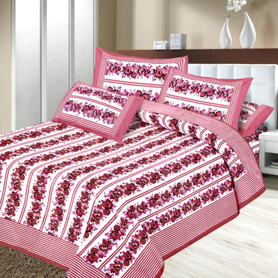 28% OFF on Aapno Rajasthan Cotton Floral Double Bedsheet