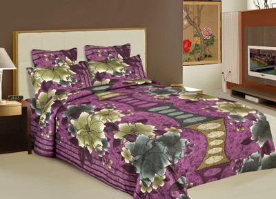 57% OFF on Buy Clues Cotton Floral Double King Bedsheet