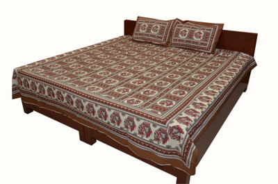 56% OFF on RajLaxmi Cotton Checkered Double Bedsheet