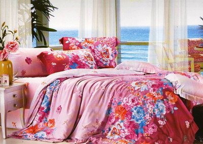 63% OFF on Wrap Cotton Floral Double Bedsheet