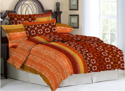 Bombay Dyeing Polycotton Printed Double Bedsheet 1 Bedsheet, 2 Pillow Covers
