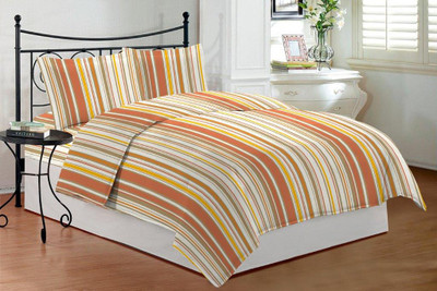 10% OFF on Bombay Dyeing Cotton Striped Double Bedsheet 1 Double Bedsheet, 2 Pillow Covers, Orange 10% OFF on Bombay Dyeing Cotton Striped Double Bedsheet 1 Double Bedsheet, 2 Pillow Covers, Orange