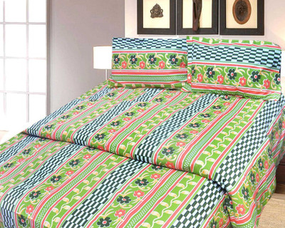 41% OFF on Cosmosgalaxy Cotton Floral Double Bedsheet