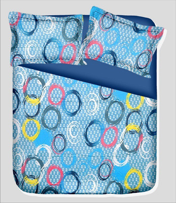 14% OFF on RR Textile House Cotton, Satin Printed Double Bedsheet 1Bedsheet, 2PillowCover, Blue