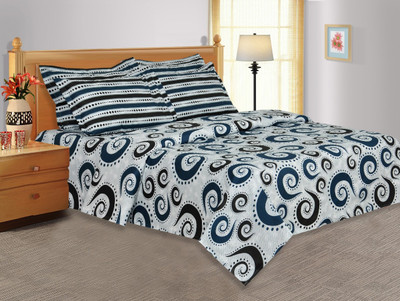 33% OFF on Salona Bichona Cotton Floral Double Bedsheet 1 Double Bedsheet, 2 Pillow covers, White