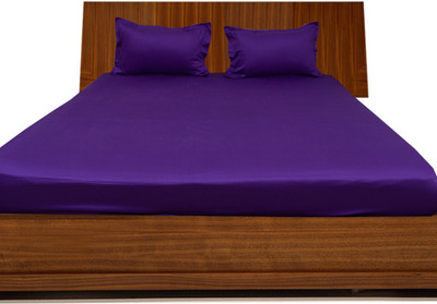 19% OFF on MISR Cotton Solid Double Bedsheet