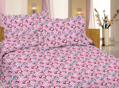 61% OFF on Lali Prints Cotton Graphic Single Bedsheet 1 Bedsheet, Pink