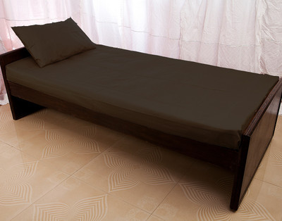 57% OFF on Tangia Cotton Damask, Self Design, Checkered King Bedsheet