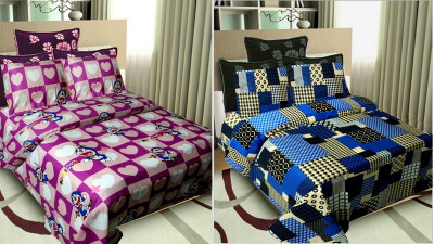 56% OFF on Shopgrab Cotton Printed Double Bedsheet