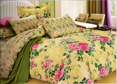 55% OFF on KKK Cotton Floral Double Bedsheet