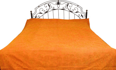 16% OFF on Exotic India Cotton Embroidered Double Bedsheet 1 Bedsheet, Orange