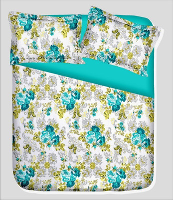 14% OFF on RR Textile House Cotton, Satin Printed Double Bedsheet 1 Bedsheet, 2 PillowCover, Green