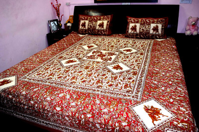 22% OFF on Rajasthani Decor Cotton Printed Queen Bedsheet