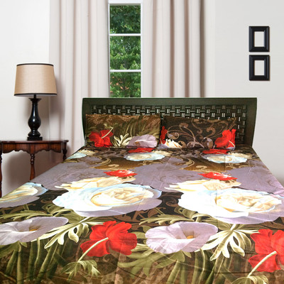 70% OFF on Finc Polycotton Graphic Double Bedsheet