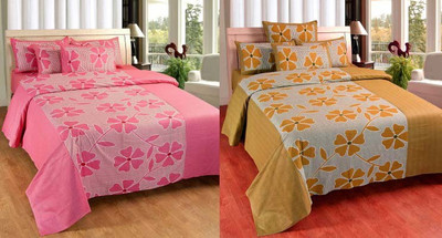 37% OFF on ExpressionsHome Cotton Floral Double Bedsheet