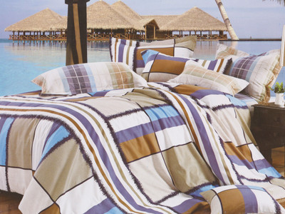 15% OFF on Spread Cotton Checkered Queen Bedsheet