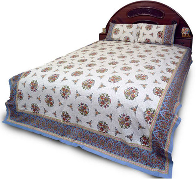 57% OFF on Little India Cotton Self Design Double Bedsheet