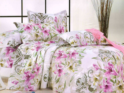 53% OFF on Ellis Cotton Self Design Double Bedsheet