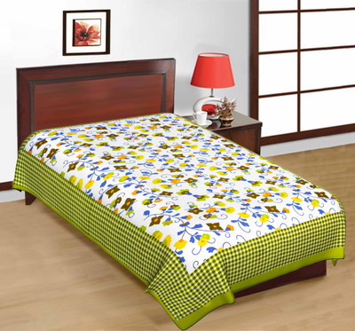 56% OFF on Kismat Collection Cotton Printed Single Bedsheet Bedsheet, Green