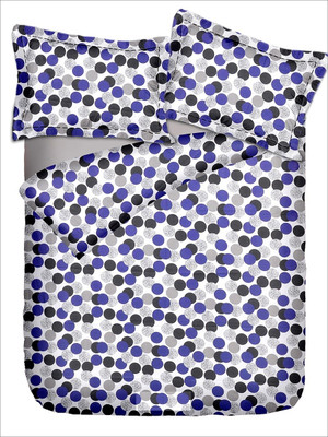 65% OFF on Ahmedabad Cotton Cotton Geometric Single Bedsheet 1 single bedsheet & 1 pillow cover, White, Black, Blue