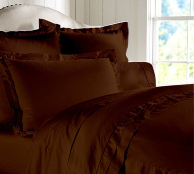 25% OFF on Amrich Cotton Solid Double Bedsheet 1 Bedsheet, 2 Pillow Covers, Chocolate