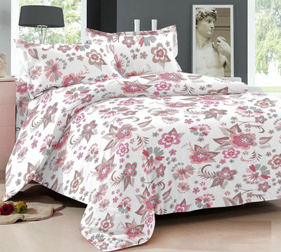 70% OFF on Ahmedabad Cotton Cotton Floral Double Bedsheet 1 double bedsheet, 2 pillow covers, White, Pink 70% OFF on Ahmedabad Cotton Cotton Floral Double Bedsheet 1 double bedsheet, 2 pillow covers, White, Pink