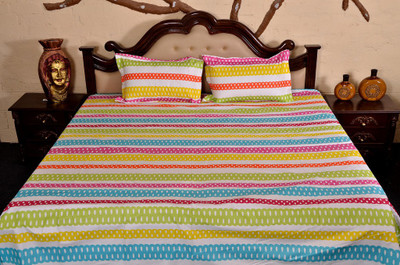 50% OFF on Urban Style Cotton Printed Double Bedsheet 1 Bedsheet, 2 Pillow Covers, Multicolor