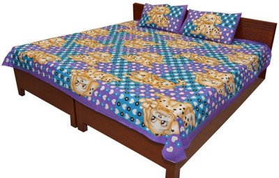 50% OFF on Rangasthali Cotton Printed Double Bedsheet 1 Bedsheets X 2 Pillow cover, Multicolor
