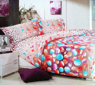 1% OFF on Tjar Polyester Polka Double Bedsheet 1 Bedsheet, 2 Pillow Covers, Multicolor