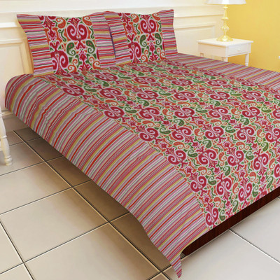 19% OFF on Morning Blossom Cotton Printed Double Bedsheet