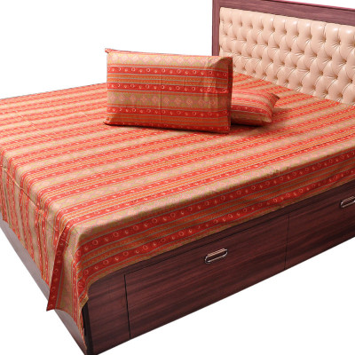 28% OFF on Jaipur Raga Cotton Abstract Double Bedsheet