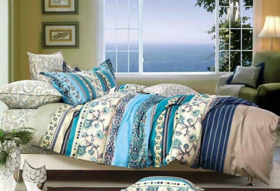 58% OFF on Silver Thread Cotton Striped King Bedsheet