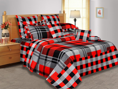 20% OFF on Salona Bichona Cotton, Satin Checkered Single Bedsheet 1 Bedsheet, 1 Pillow Cover, Multicolor