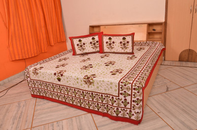 60% OFF on Furry Cotton Printed Double Bedsheet