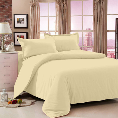 31% OFF on Story @ Home Cotton Solid Double Bedsheet 1 Bedsheet, 2 Pillow Cover, Coffee