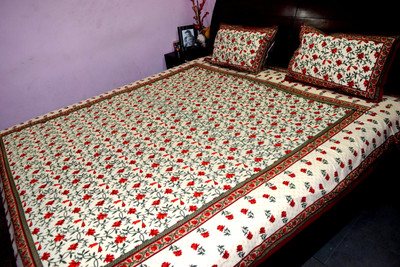 31% OFF on Rajasthani Decor Cotton Printed King Bedsheet