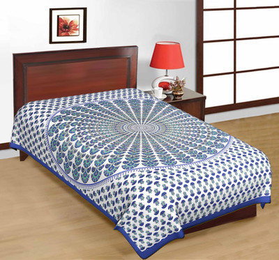 67% OFF on RajLaxmi Cotton Checkered Single Bedsheet 1 Bed Sheet, Blue