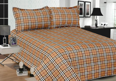 6% OFF on Weaves Cotton Checkered Double King Bedsheet