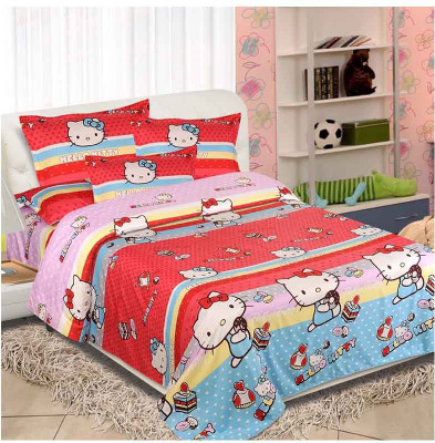 20% OFF on Thefancymart Polycotton Printed Double Bedsheet 1 Double Bed Sheet With 2 Pillow Cover, Multicoloured