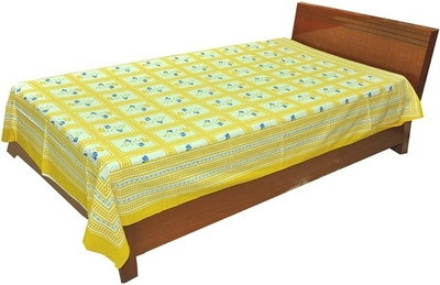 61% OFF on Silkworm Cotton Printed Single Bedsheet Yellow