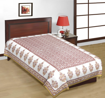 65% OFF on Kismat Collection Cotton Printed Single Bedsheet 1 Bedsheet, Brown