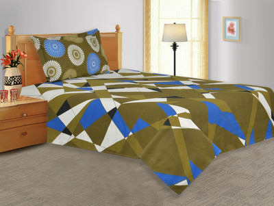 28% OFF on Salona Bichona Cotton Graphic Single Bedsheet 1 Bedsheet, 1 Pillow Cover, Brown