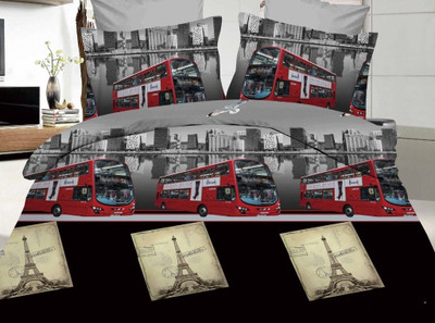 68% OFF on Fabloom Polycotton Graphic Double King Bedsheet