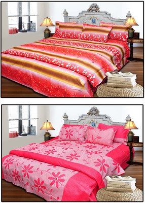 30% OFF on JBG Home Store Cotton Floral King Bedsheet