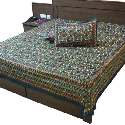 27% OFF on Jaipur Raga Cotton Abstract Double Bedsheet